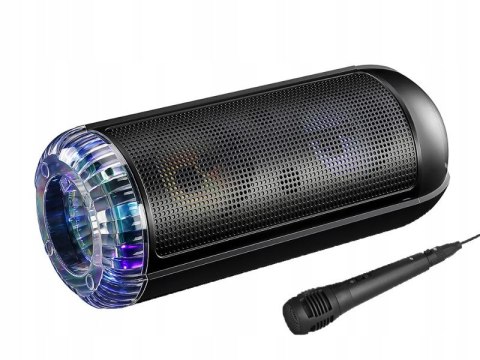 Głośnik Bluetooth Partybox 30W Karaoke Z Mikrofonem, Led, Aux, Fm, 6H Pracy