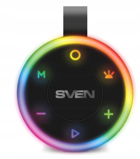 Głośnik Bluetooth Sven 10W Rgb Led Usb Fm Tws - Przenośny Z Bassem, Czarny