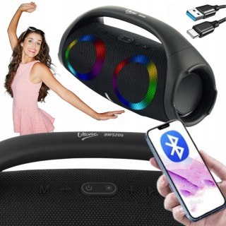 Głośnik Boombox Przenośny Bluetooth 5.2 Led Rgb Aux Usb Radio Fm 10W Ipx4