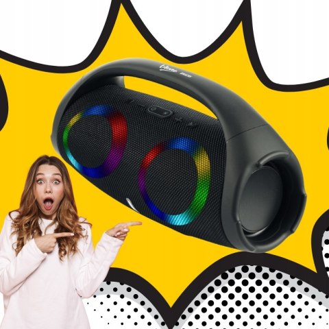 Głośnik Boombox Przenośny Bluetooth 5.2 Led Rgb Aux Usb Radio Fm 10W Ipx4