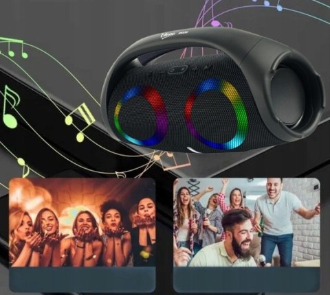 Głośnik Boombox Przenośny Bluetooth 5.2 Led Rgb Aux Usb Radio Fm 10W Ipx4