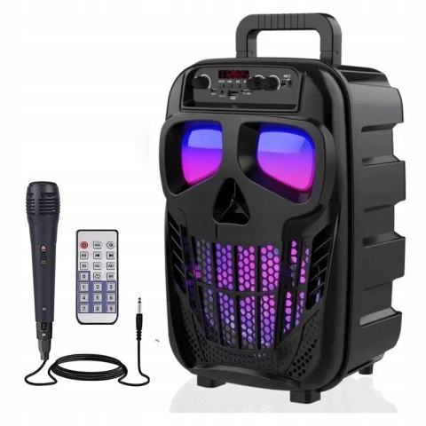 Głośnik Kolumna Bezprzewodowa Przenośna Karaoke Bluetooth 5.0 Mikrofon, Rgb