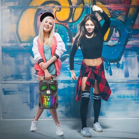 Głośnik Kolumna Bezprzewodowa Przenośna Karaoke Bluetooth 5.0 Mikrofon, Rgb
