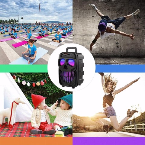 Głośnik Kolumna Bezprzewodowa Przenośna Karaoke Bluetooth 5.0 Mikrofon, Rgb