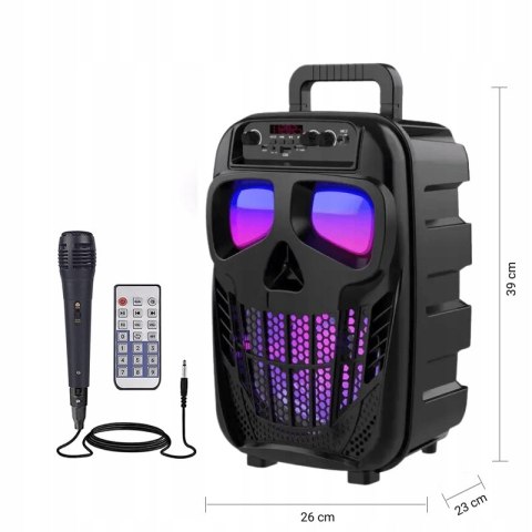 Głośnik Kolumna Bezprzewodowa Przenośna Karaoke Bluetooth 5.0 Mikrofon, Rgb