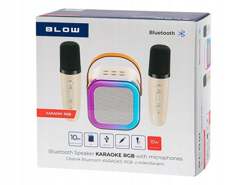 Głośnik Mobilny Blow Karaoke Rgb 10W 2X Mikrofony, Bluetooth, Usb-C, Uchwyt