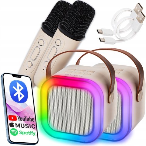 Głośnik Przenośny Blow Karaoke Rgb 10W 2 Microfony Usb Sd Podświetlenie Led