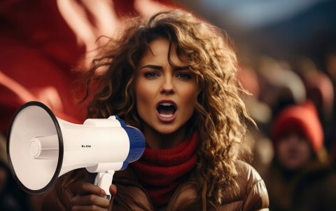 Głośny Megafon Blow 20W 108Db Syrena Alarm Z Mikrofonem Na Marsze, Protesty