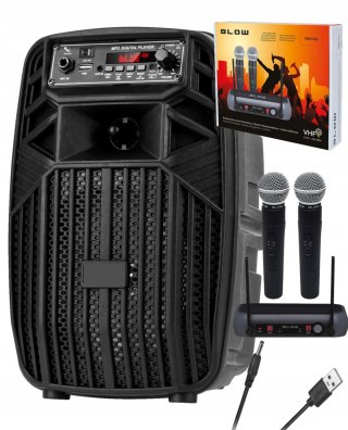 Karaoke Kolumna Estradowa 400W Bt Usb Akumulator Z Mikrofonami I Radiem Fm