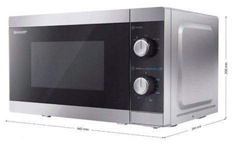 Kuchenka Mikrofalowa 20L 800W Timer 5 Poziomów, Rozmrazanie, Talerz 25.5 Cm