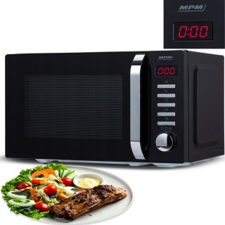 Kuchenka Mikrofalowa 20L Czarna Mpm Cyfrowe Sterowanie Led 8 Auto Programów