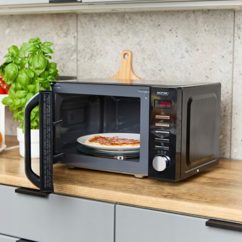 Kuchenka Mikrofalowa 20L Czarna Mpm Cyfrowe Sterowanie Led 8 Auto Programów