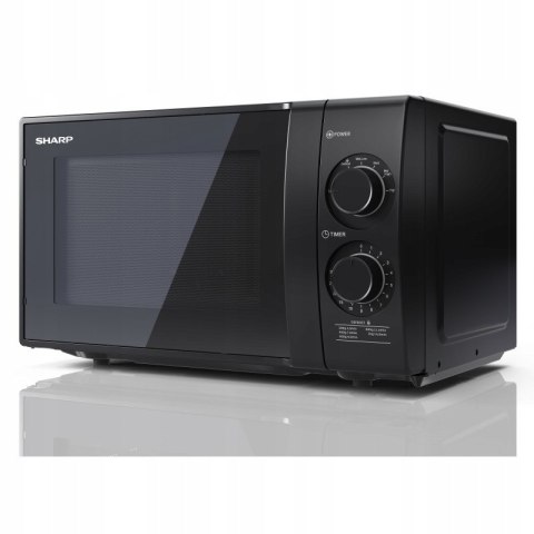 Kuchenka Mikrofalowa Sharp 20L 700W Czarna, Wolnostojaca, Talerz I Grill