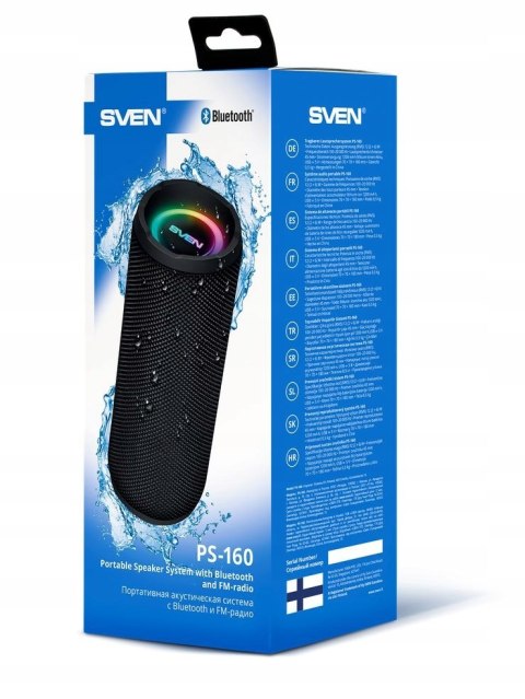 Tuba Głośnik Bluetooth 12W Sven, Fm, Usb, Microsd, Podświetlenie Led, Ipx5