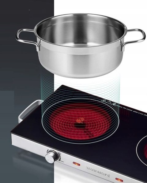 Kuchenka Elektryczna Heinrich'S Hdk 8696 2800W 2 Palniki Ceramiczna