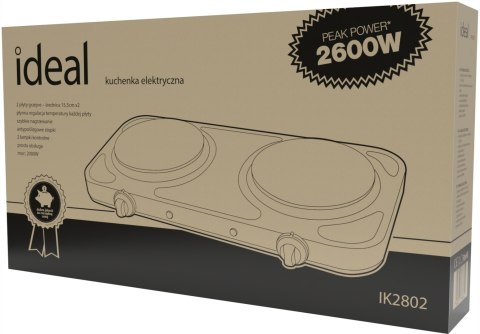 Kuchenka Elektryczna Przenośna Eldom 2600W Dwupalnikowa Z Płynną Regulacją