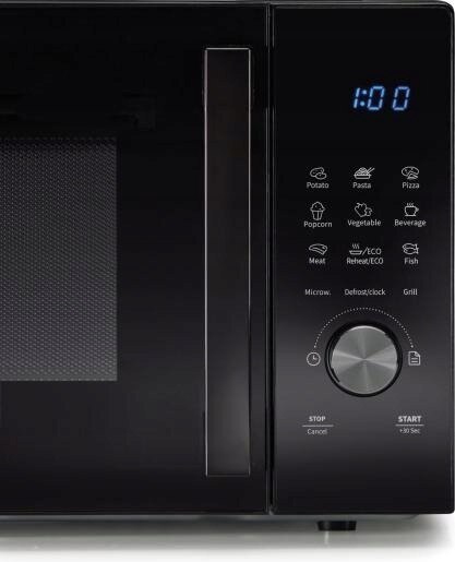 Kuchenka Mikrofalowa 23L Czarna 800W - Auto Defrost, 9 Programów, Grill