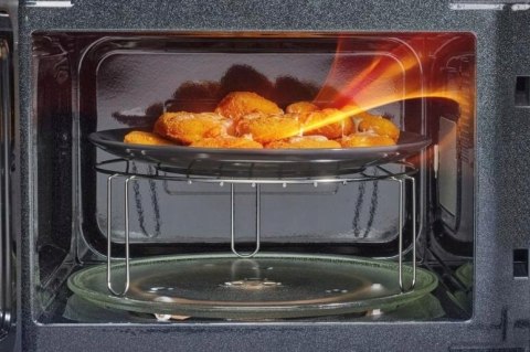 Kuchenka Mikrofalowa 23L Czarna 800W - Auto Defrost, 9 Programów, Grill