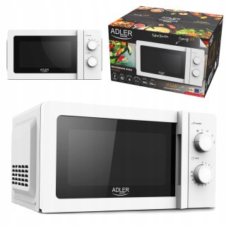 Kuchenka Mikrofalowa 700W 20L Obrotowy Talerz 5 Poziomów Rozmrażanie Timer