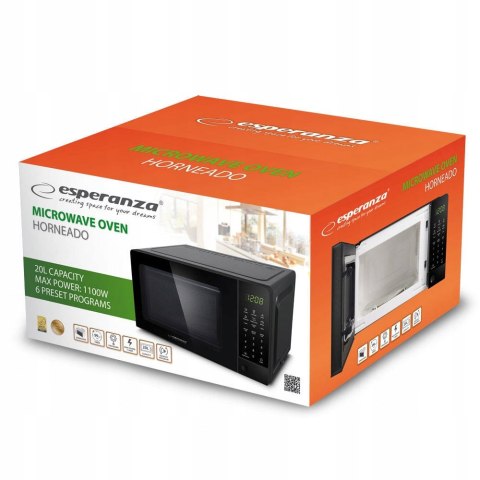 Kuchenka Mikrofalowa Esperanza 20L 700W Z 6 Programami I Talarzem Obrotowym