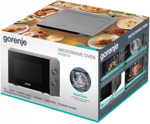 Kuchenka Mikrofalowa Gorenje 700W 20L 5 Poziomów Aquaclean Talerz Obrotowy