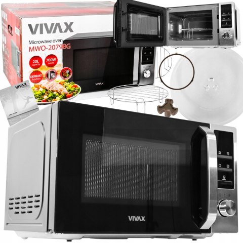 Kuchenka Mikrofalowa Vivax 20L 700W Z Grillem I Rozmrażaniem 35 Min Timer