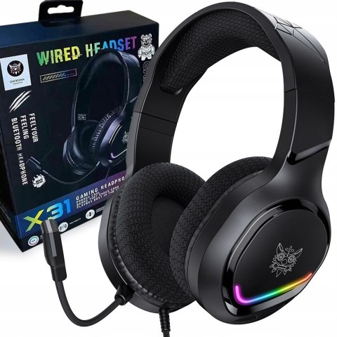Onikuma Słuchawki Gamingowe Przewodowe 50Mm Rgb Z 360° Mikrofonem Do Pc