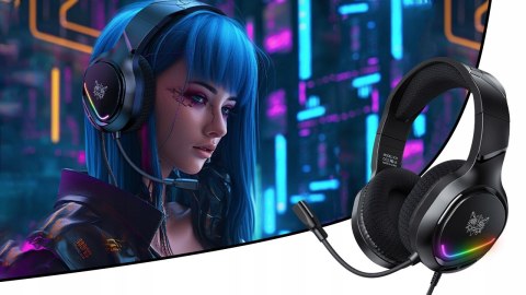 Onikuma Słuchawki Gamingowe Przewodowe 50Mm Rgb Z 360° Mikrofonem Do Pc