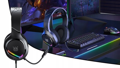 Onikuma Słuchawki Gamingowe Przewodowe 50Mm Rgb Z 360° Mikrofonem Do Pc