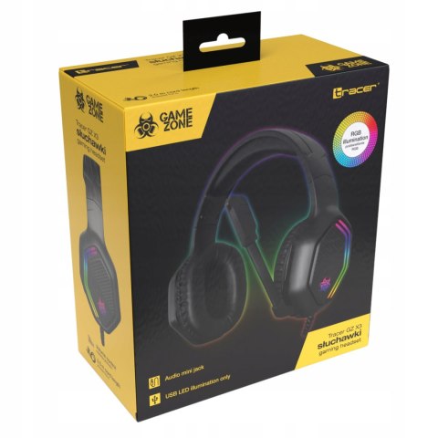 Słuchawki Gamingowe Naszuszne Rgb 40Mm, Przewodowe, Składany Mikrofon Jack
