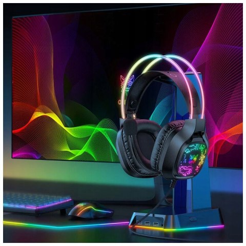 Słuchawki Gamingowe Onikuma Nauszne Z Led Rgb, Mikrofonem, Usb Do Pc Czarne