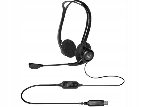 Słuchawki Usb Logitech Nauszne Z Mikrofonem, Redukcją Szumów I 2,5M Kablem