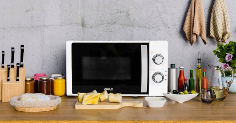 Stylowa Kuchenka Mikrofalowa Vivax 20L 700W 5 Moc Timer 35 Min, Rozmrażanie