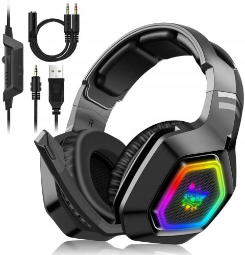 Zestaw Słuchawkowy Onikuma Rgb 50Mm Do Pc, Ps4, Xbox - Ergonomiczny Micro