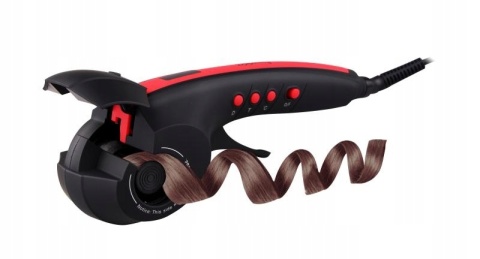 AUTOMATYCZNA LOKÓWKA DO WŁOSÓW: 360° KABEL, LCD, REGULACJA, TURMALINOWA