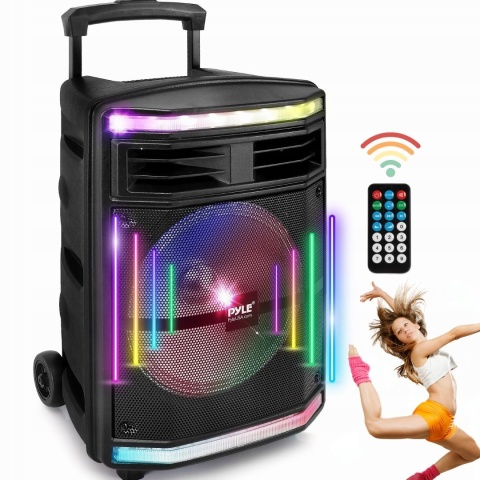 DUŻY GŁOŚNIK BLUETOOTH PARTYBOX 600W USB LED KARAOKE 10-CALOWY SUBWOOFER