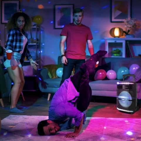 DUŻY GŁOŚNIK BLUETOOTH PARTYBOX 600W USB LED KARAOKE 10-CALOWY SUBWOOFER