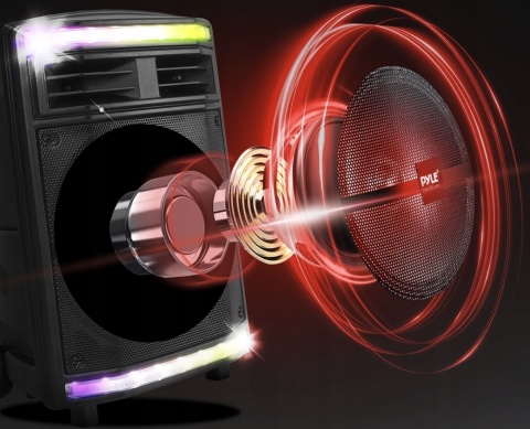 DUŻY GŁOŚNIK BLUETOOTH PARTYBOX 600W USB LED KARAOKE 10-CALOWY SUBWOOFER