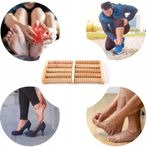 Drewniany Masażer Poprawiający Krążenie do Ciała Stóp Nóg Roller Ręczny