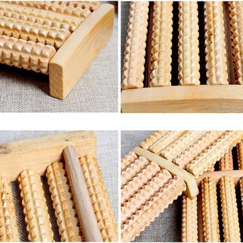 Drewniany Masażer Poprawiający Krążenie do Ciała Stóp Nóg Roller Ręczny