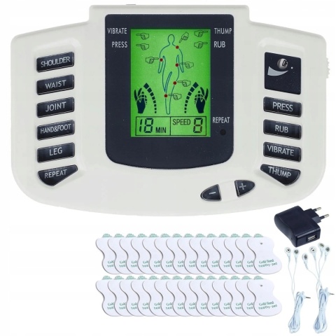 Elektrostymulator mięśni I nerwów MASAŻER TENS EMS stymulator ZESTAW XXL