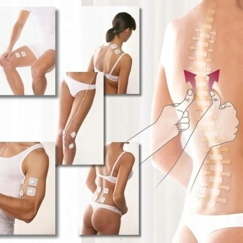 Elektrostymulator mięśni I nerwów MASAŻER TENS EMS stymulator ZESTAW XXL