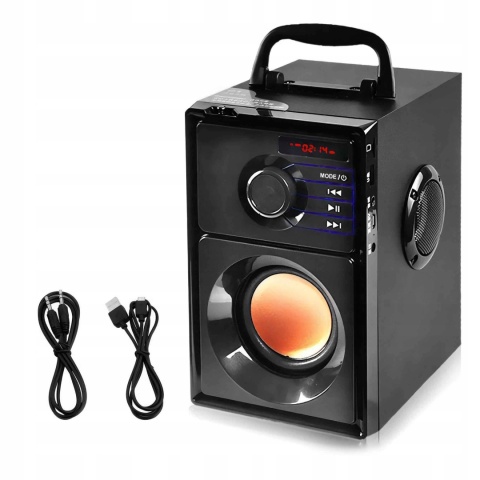 GŁOŚNIK BLUETOOTH 15W USB SD AUX FM BASS BOOMBOX - MOCNY DŹWIĘK NA IMPREZĘ