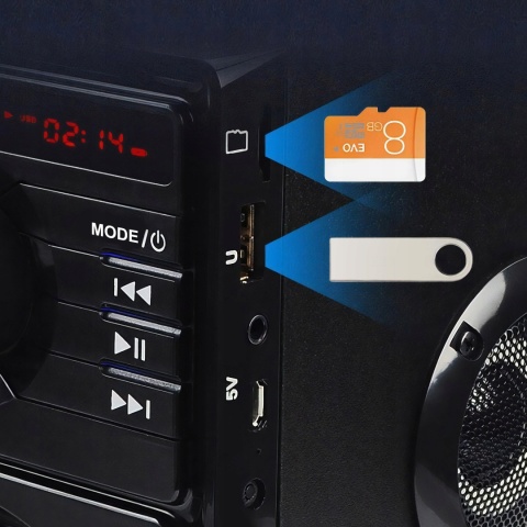 GŁOŚNIK BLUETOOTH 15W USB SD AUX FM BASS BOOMBOX - MOCNY DŹWIĘK NA IMPREZĘ