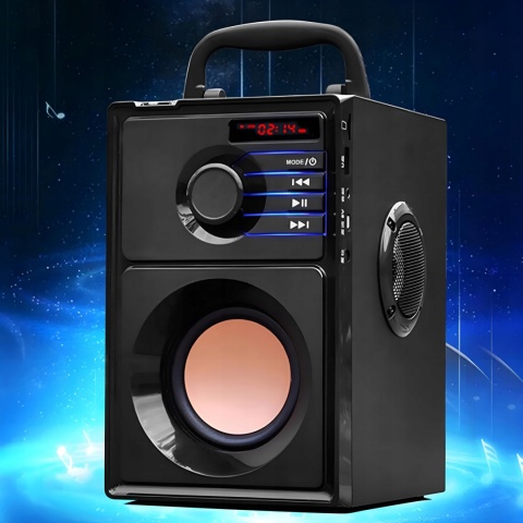 GŁOŚNIK BLUETOOTH 15W USB SD AUX FM BASS BOOMBOX - MOCNY DŹWIĘK NA IMPREZĘ