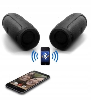 GŁOŚNIK BLUETOOTH 20W, 4 GŁOŚNIKI, POWERBANK, RADIO FM, 360° DŹWIĘK, IPX7