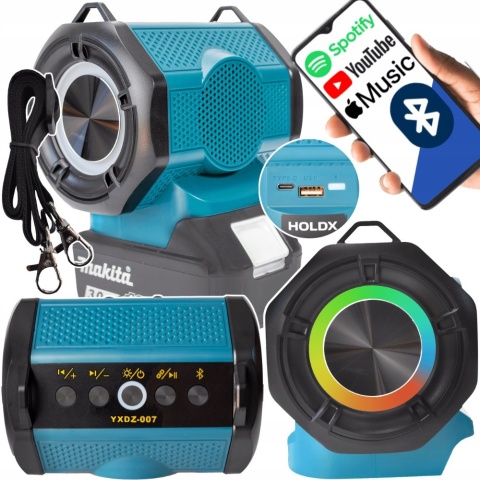 GŁOŚNIK BLUETOOTH 6D Z POWERBANKIEM, DO PAROWANIA NA BATERIE MAKITA 18V