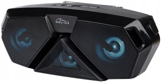 GŁOŚNIK PRZENOŚNY BLUETOOTH MP3 RADIO FM KARAOKE 8W Z RĄCZKĄ I AKUMULATOREM