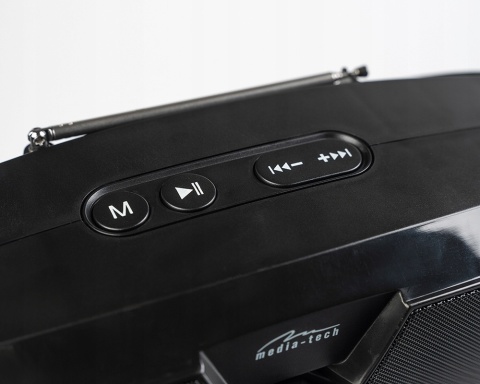 GŁOŚNIK PRZENOŚNY BLUETOOTH MP3 RADIO FM KARAOKE 8W Z RĄCZKĄ I AKUMULATOREM