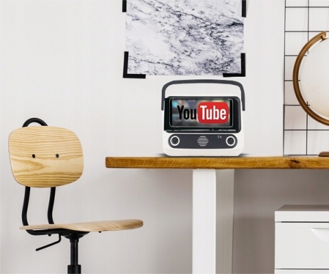 GŁOŚNIK PRZENOŚNY STYL RETRO BEZPRZEWODOWY Z RADIEM, MICROSD, POWERBANK 10W